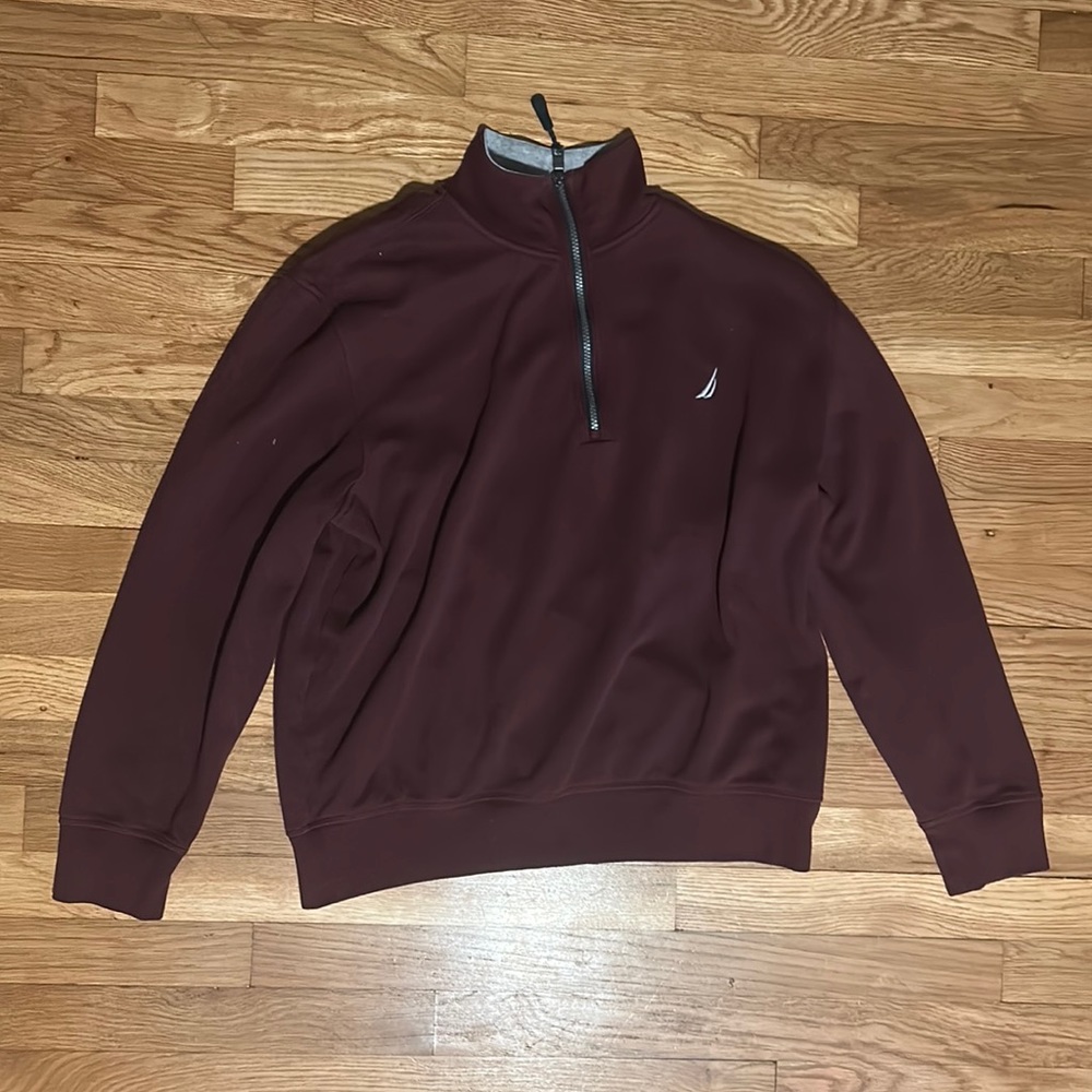 Nautica Crimson Quarter Zip, Medium